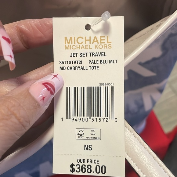 NWT Michael Kors Jet Set Blue Cloud Tote Bag - Picture 11 of 11